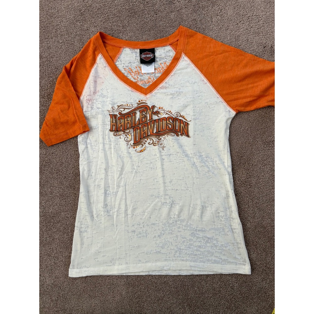 Harley-Davidson Burnout Raglan V-Neck T-Shirt Black Wolf Bristol VA Medium